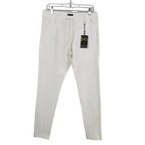 NWT Suko Jeans White Pull On Jogger Pants Elastic Band Waist Size 8